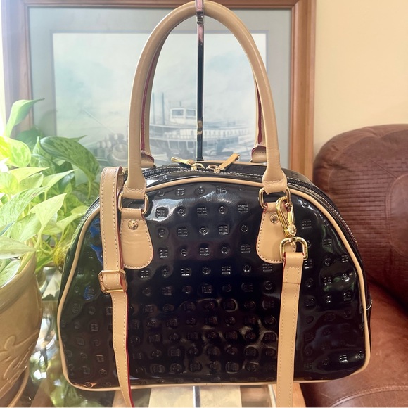 Authentic Arcadia Patent Leather Convertible Crossbody & Satchel Made In Italy - Picture 14 of 16